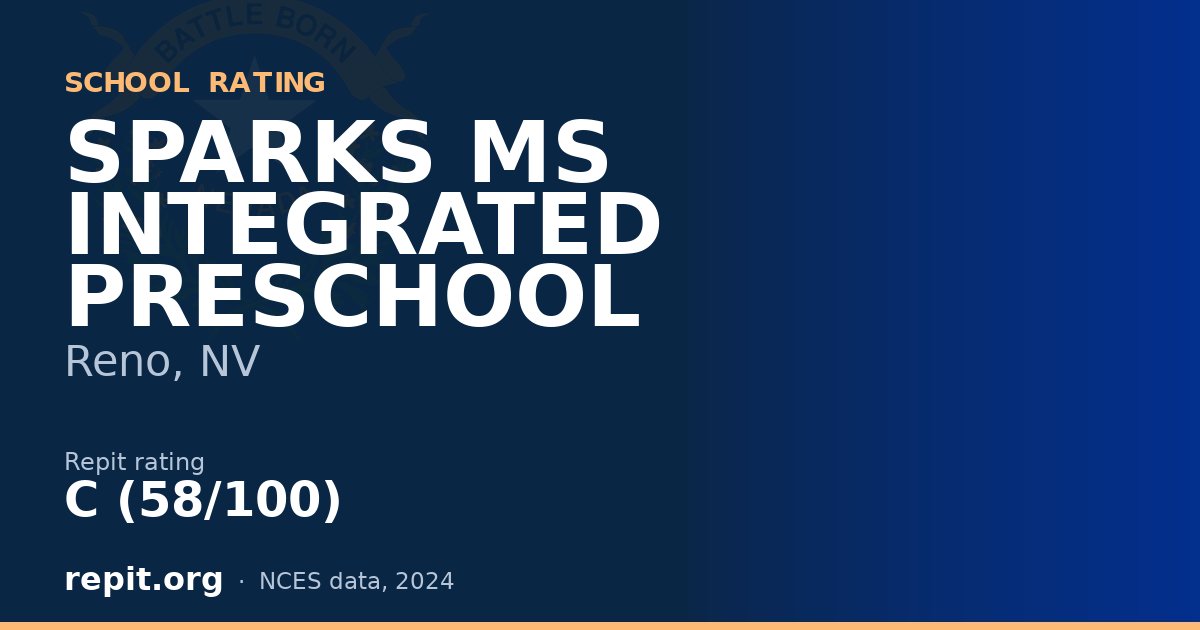 SPARKS MS INTEGRATED PRESCHOOL, Reno, NV — Repit school rating C (58/100)