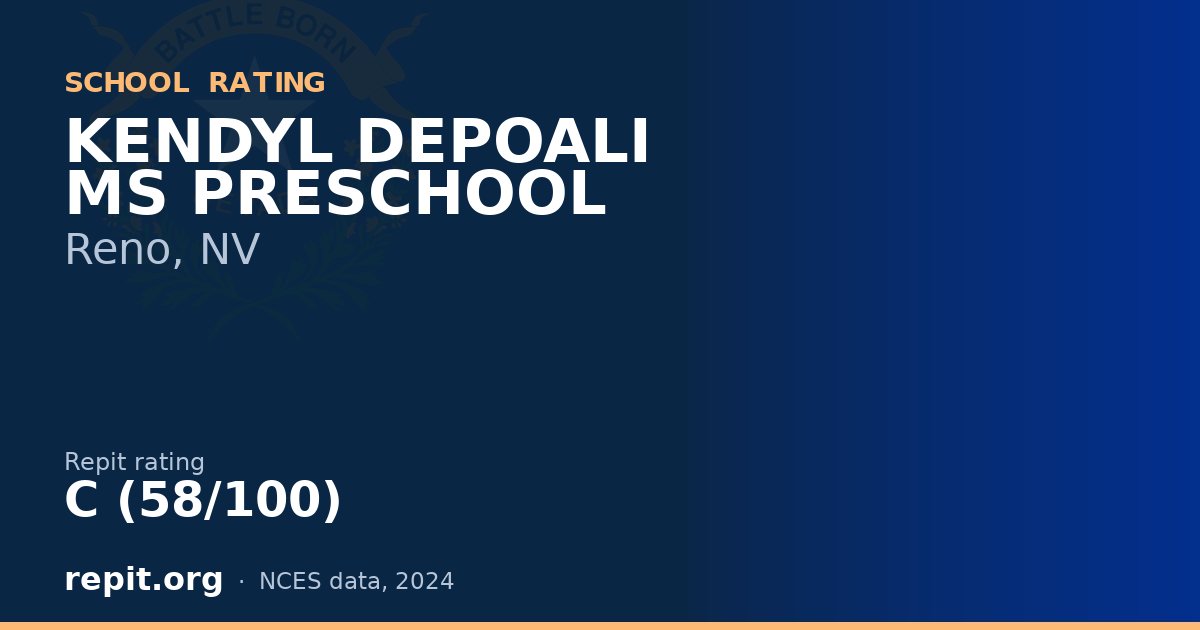 KENDYL DEPOALI MS PRESCHOOL, Reno, NV — Repit school rating C (58/100)