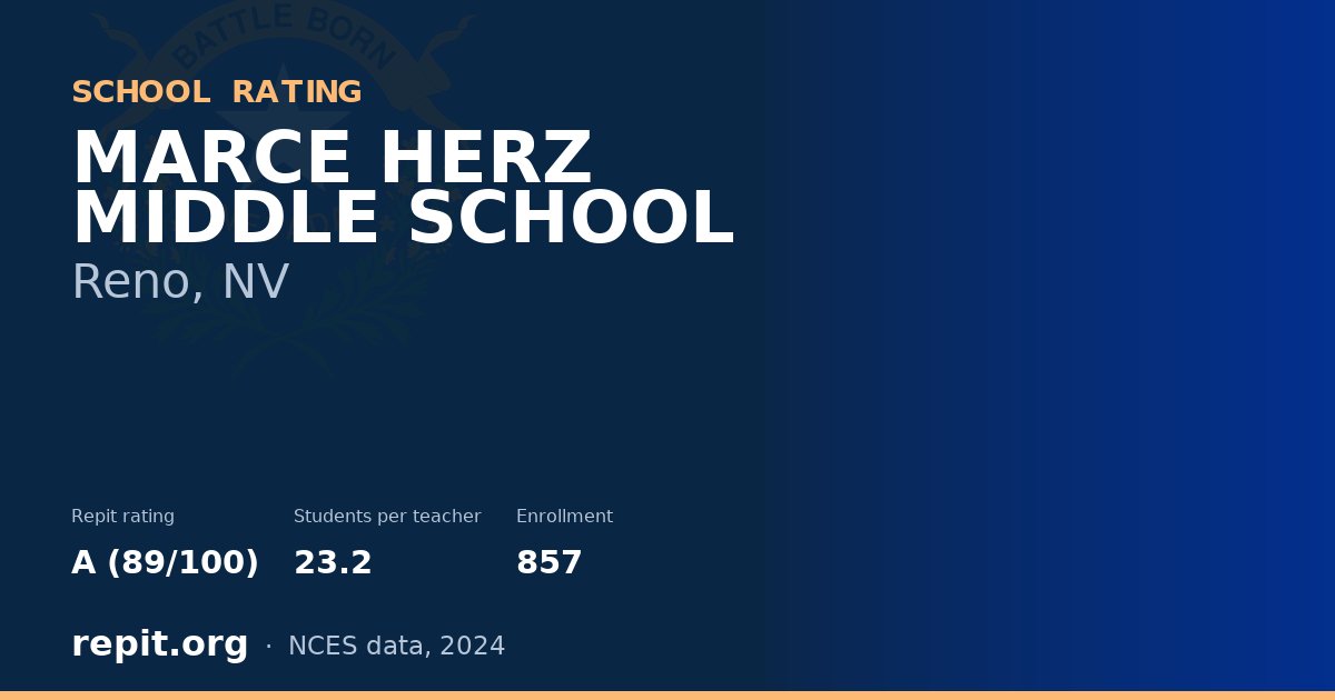MARCE HERZ MIDDLE SCHOOL, Reno, NV — Repit school rating A (89/100)