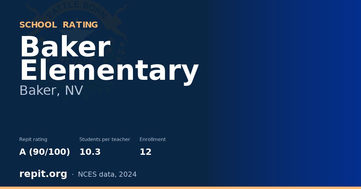 Baker Elementary, Baker, NV — Repit school rating A (90/100)