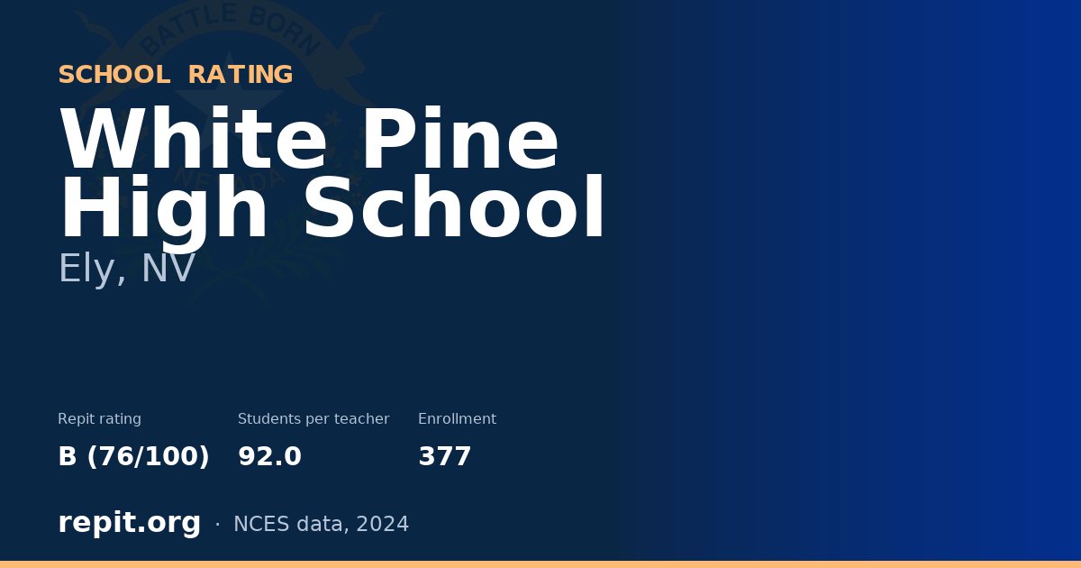 White Pine High School, Ely, NV — Repit school rating B (76/100)