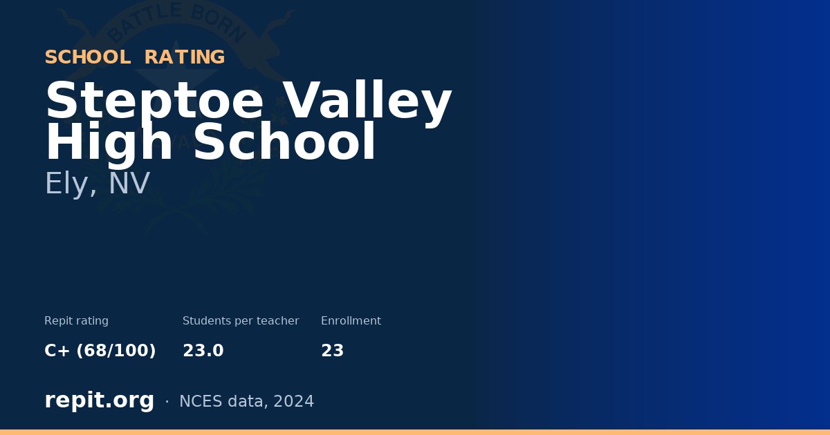 Steptoe Valley High School, Ely, NV — Repit school rating C+ (68/100)