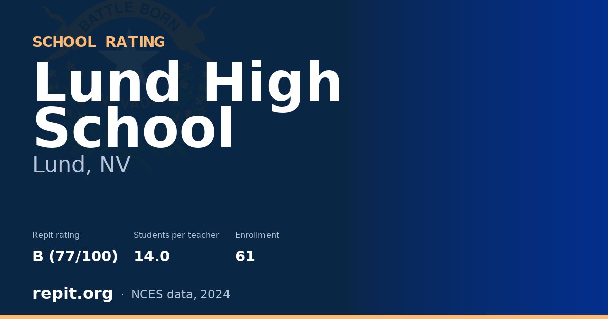 Lund High School, Lund, NV — Repit school rating B (77/100)