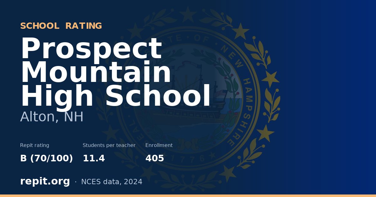 Prospect Mountain High School, Alton, NH — Repit school rating B (70/100)