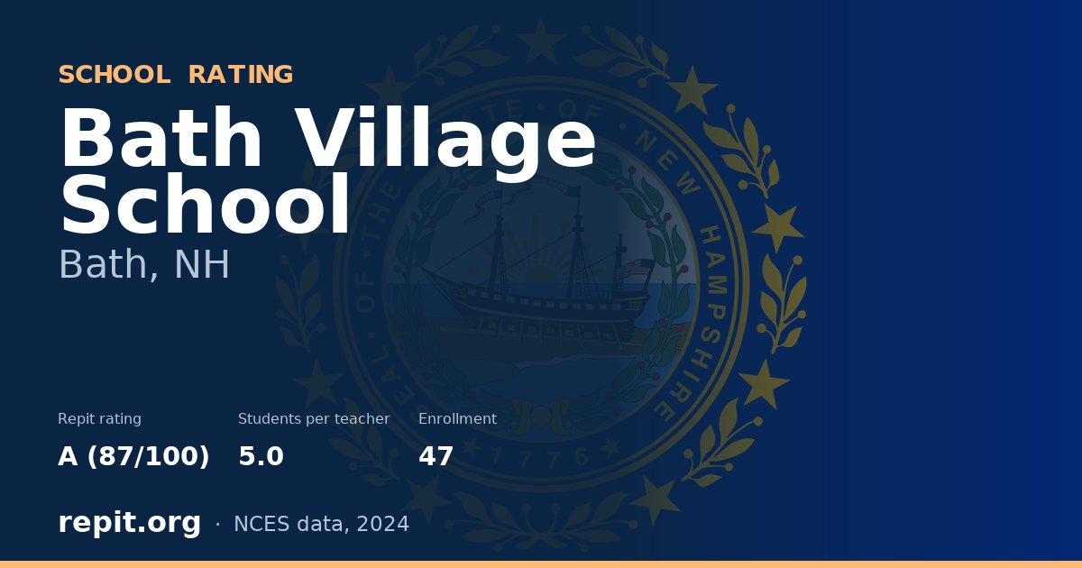 Bath Village School, Bath, NH — Repit school rating A (87/100)