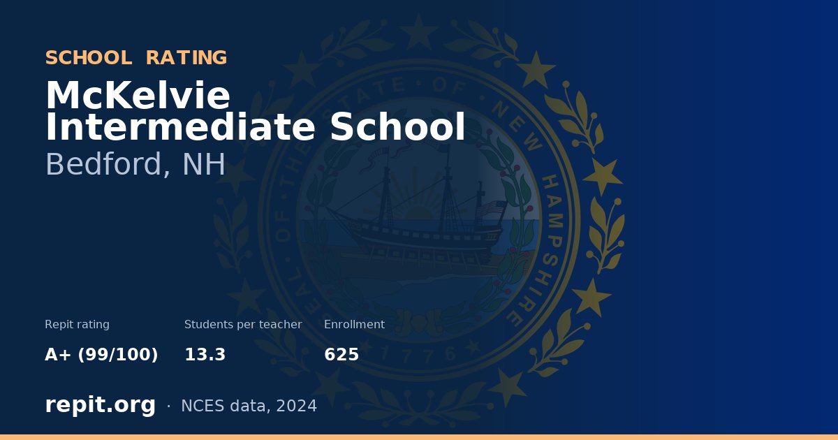 McKelvie Intermediate School, Bedford, NH — Repit school rating A+ (99/100)