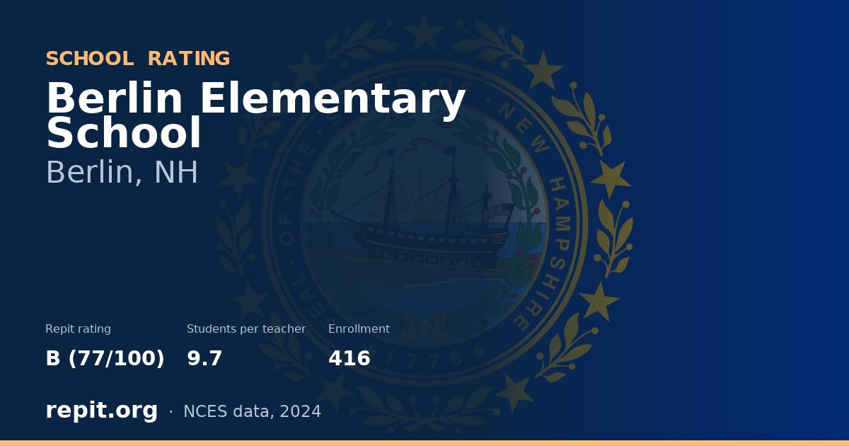 Berlin Elementary School, Berlin, NH — Repit school rating B (77/100)