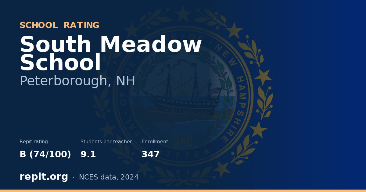 South Meadow School, Peterborough, NH — Repit school rating B (74/100)