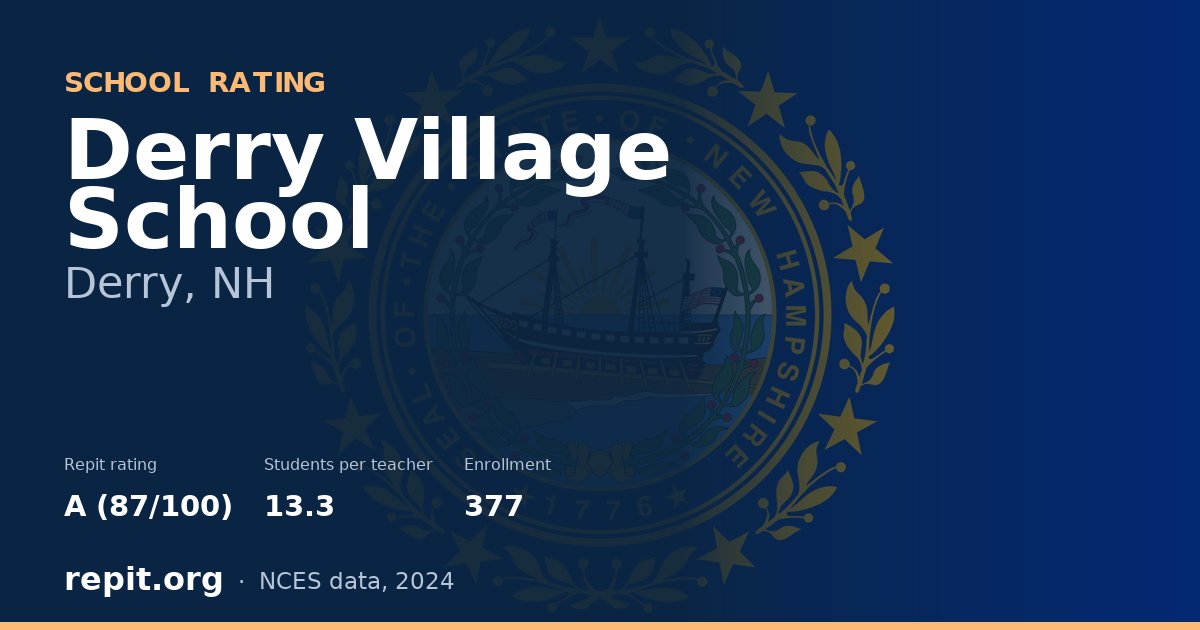 Derry Village School, Derry, NH — Repit school rating A (87/100)