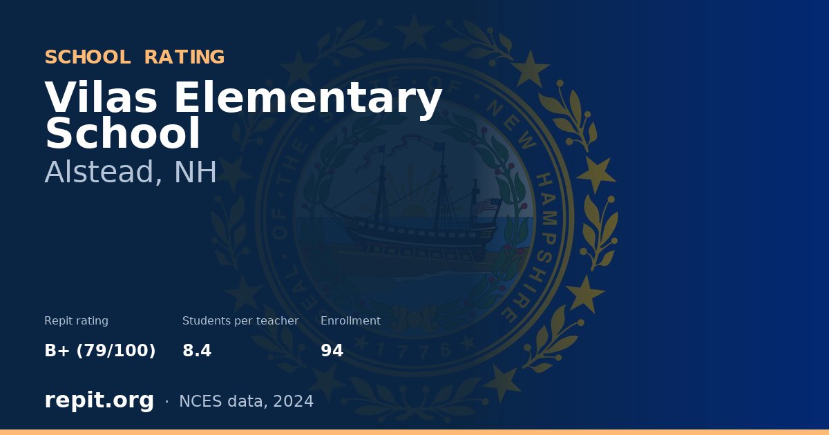 Vilas Elementary School, Alstead, NH — Repit school rating B+ (79/100)