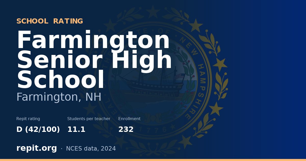Farmington Senior High School, Farmington, NH — Repit school rating D (42/100)