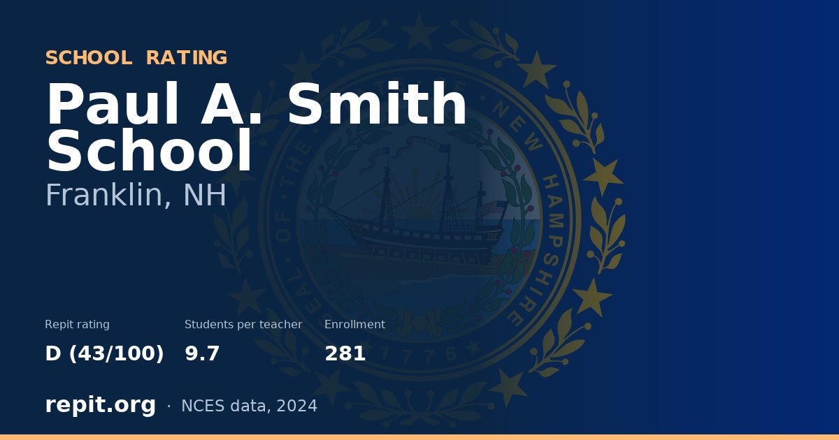 Paul A. Smith School, Franklin, NH — Repit school rating D (43/100)