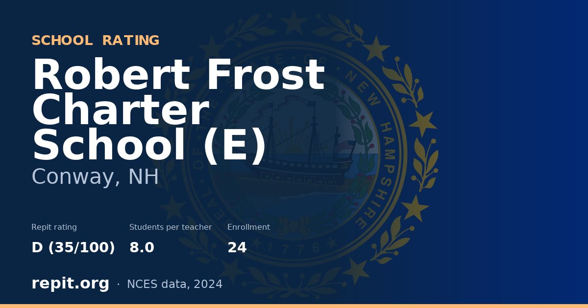 Robert Frost Charter School (E), Conway, NH — Repit school rating D (35/100)