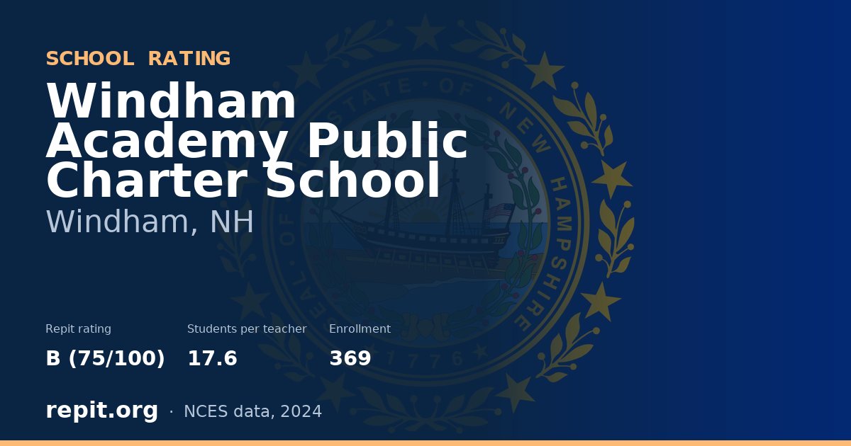 Windham Academy Public Charter School, Windham, NH — Repit school rating B (75/100)