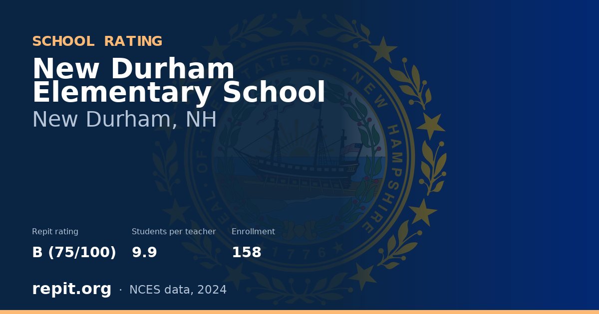 New Durham Elementary School, New Durham, NH — Repit school rating B (75/100)