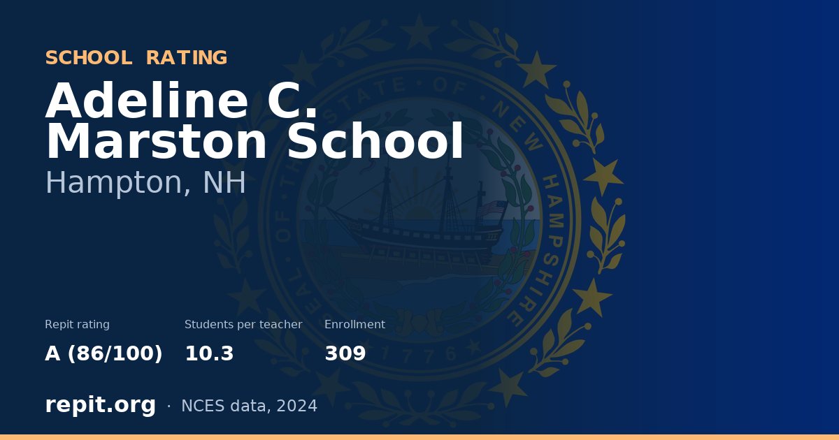 Adeline C. Marston School, Hampton, NH — Repit school rating A (86/100)