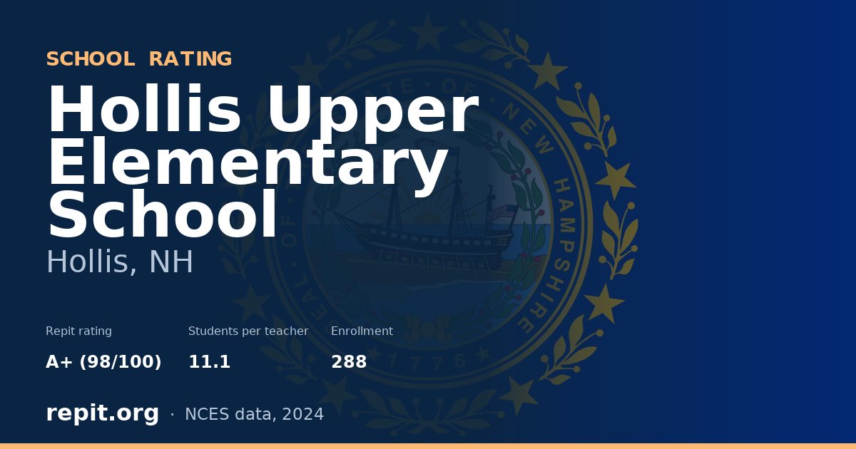 Hollis Upper Elementary School, Hollis, NH — Repit school rating A+ (98/100)