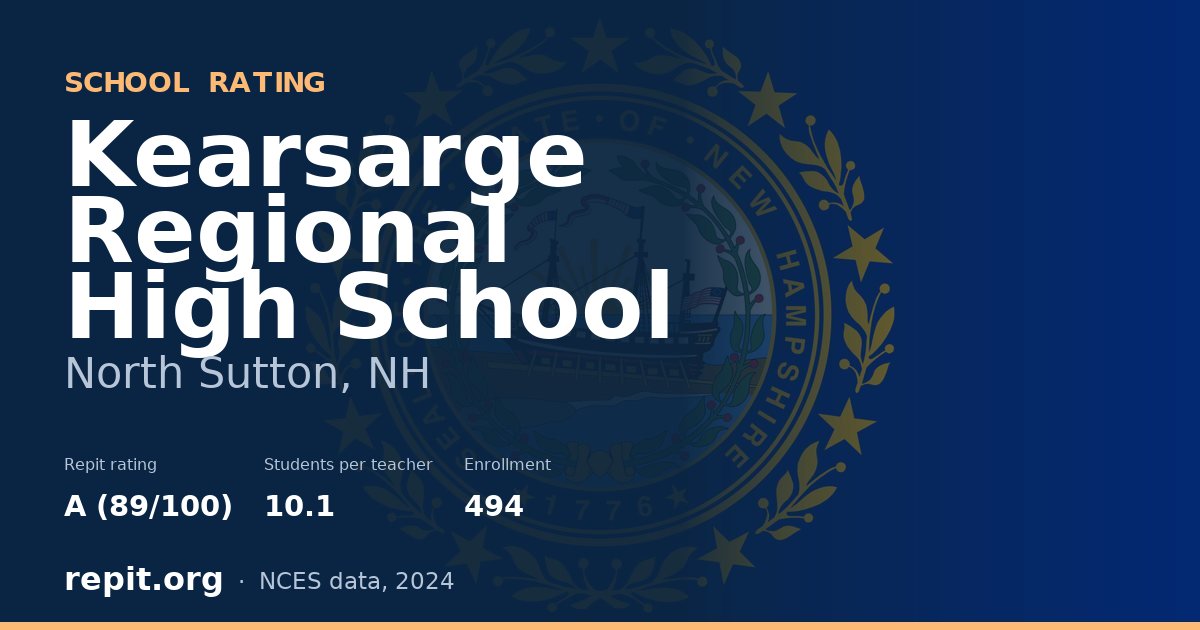 Kearsarge Regional High School, North Sutton, NH — Repit school rating A (89/100)