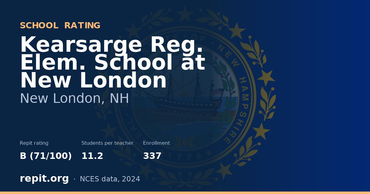 Kearsarge Reg. Elem. School at New London, New London, NH — Repit school rating B (71/100)