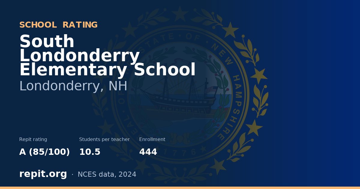 South Londonderry Elementary School, Londonderry, NH — Repit school rating A (85/100)