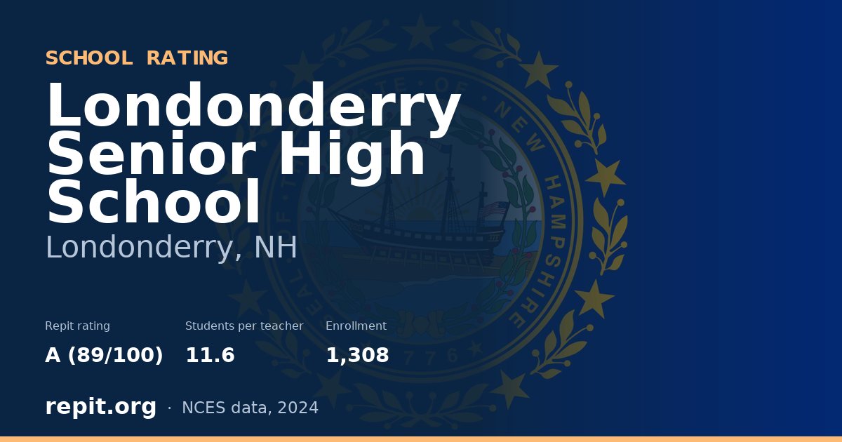 Londonderry Senior High School, Londonderry, NH — Repit school rating A (89/100)