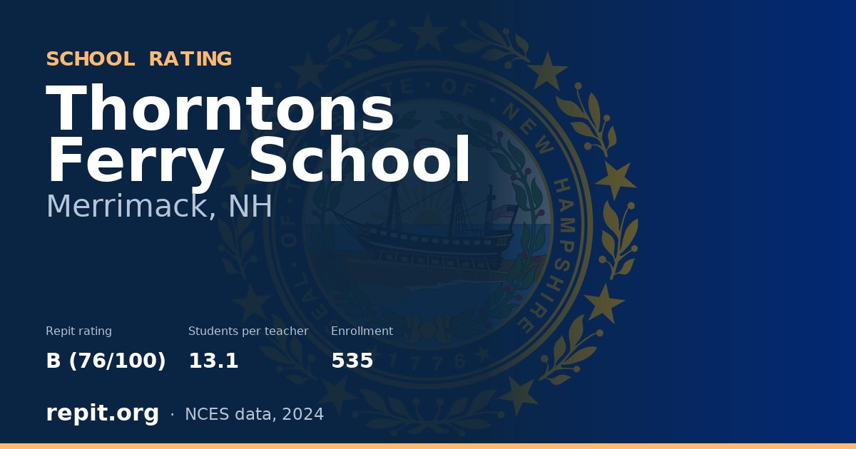Thorntons Ferry School, Merrimack, NH — Repit school rating B (76/100)