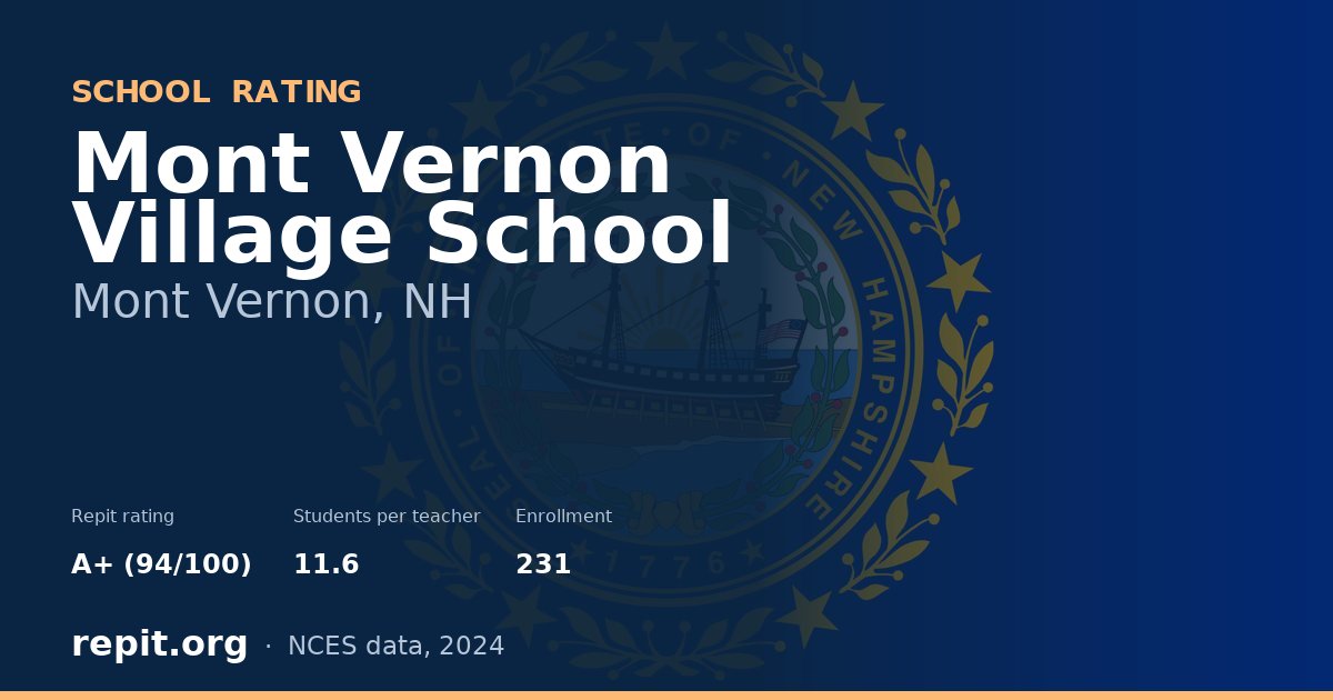 Mont Vernon Village School, Mont Vernon, NH — Repit school rating A+ (94/100)