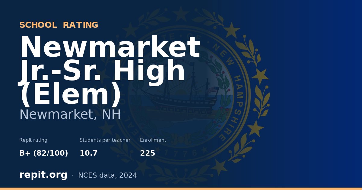 Newmarket Jr.-Sr. High (Elem), Newmarket, NH — Repit school rating B+ (82/100)