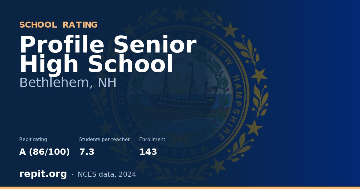 Profile Senior High School, Bethlehem, NH — Repit school rating A (86/100)