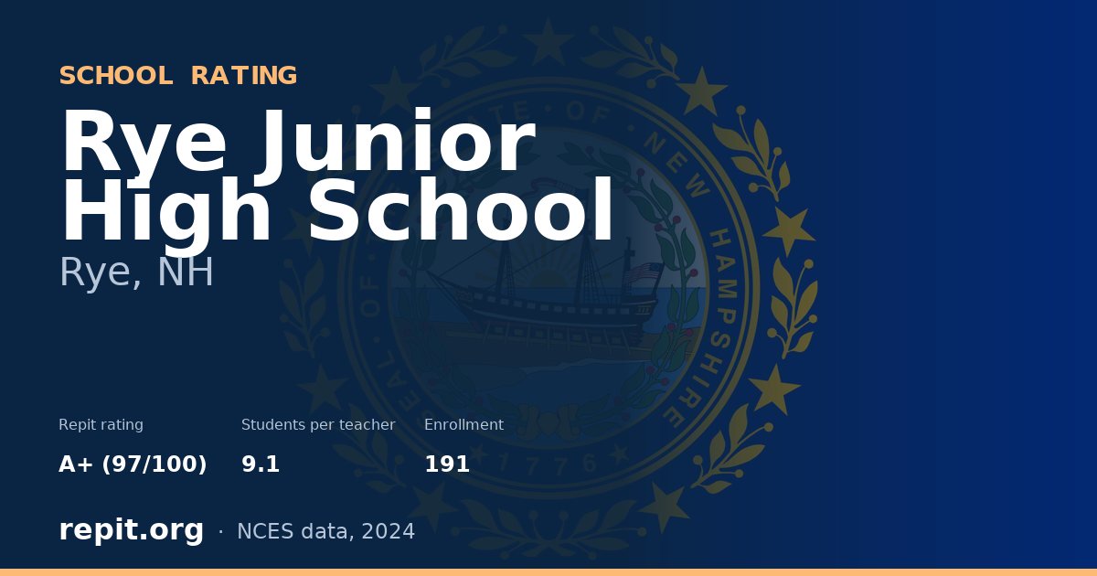 Rye Junior High School, Rye, NH — Repit school rating A+ (97/100)