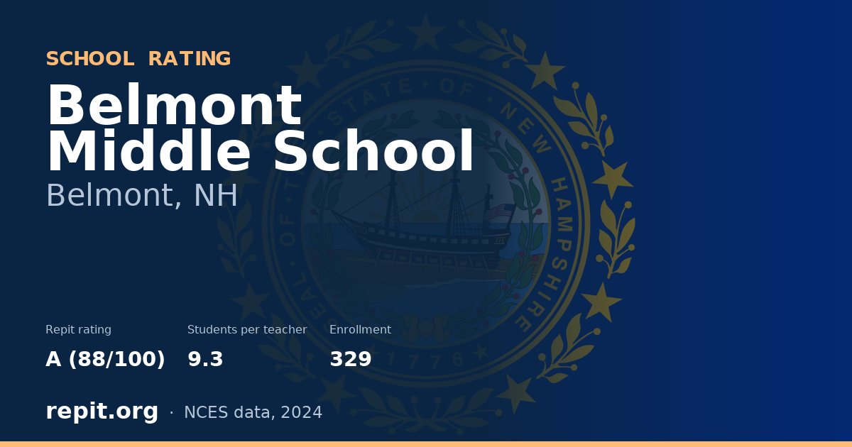 Belmont Middle School, Belmont, NH — Repit school rating A (88/100)