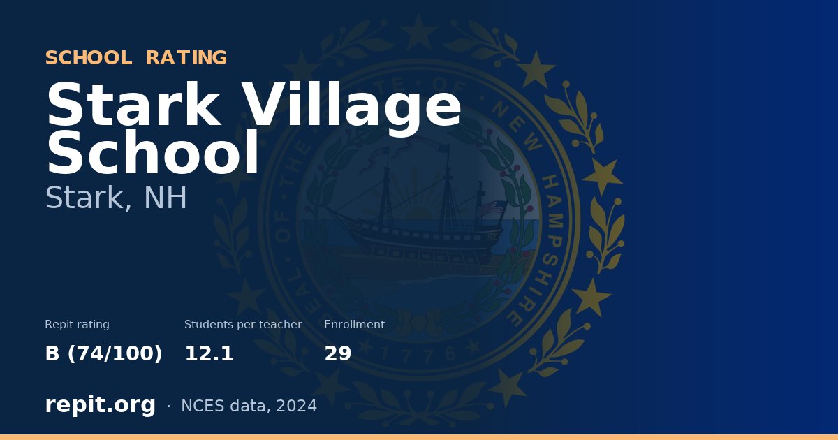 Stark Village School, Stark, NH — Repit school rating B (74/100)