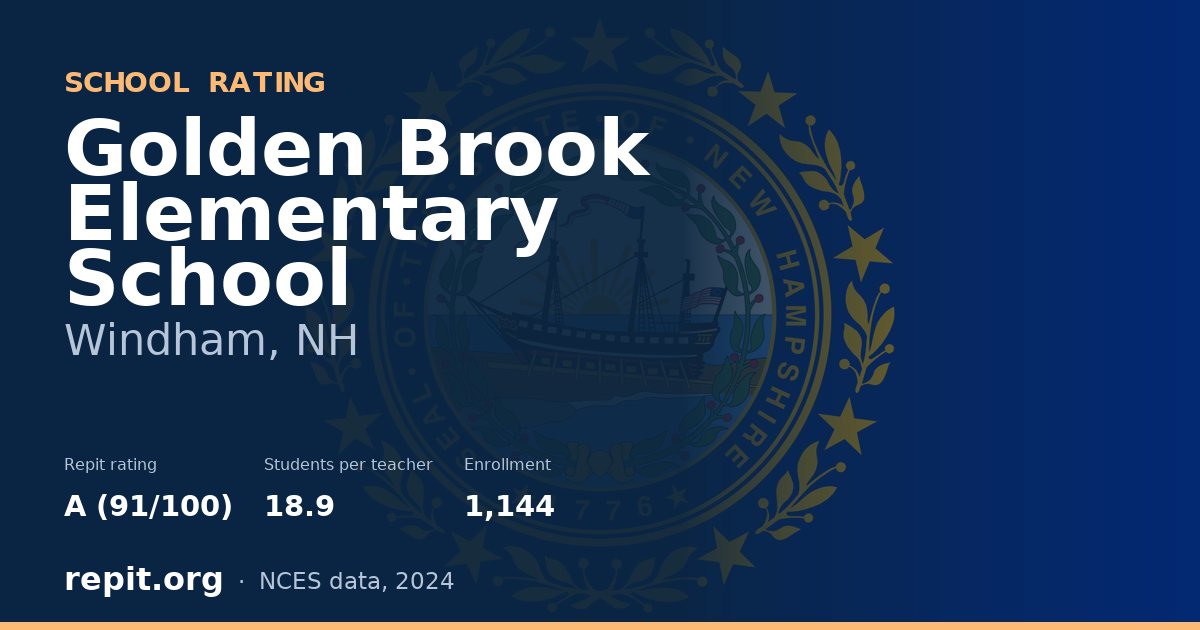Golden Brook Elementary School, Windham, NH — Repit school rating A (91/100)