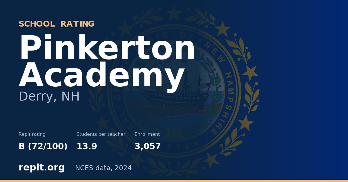 Pinkerton Academy, Derry, NH — Repit school rating B (72/100)
