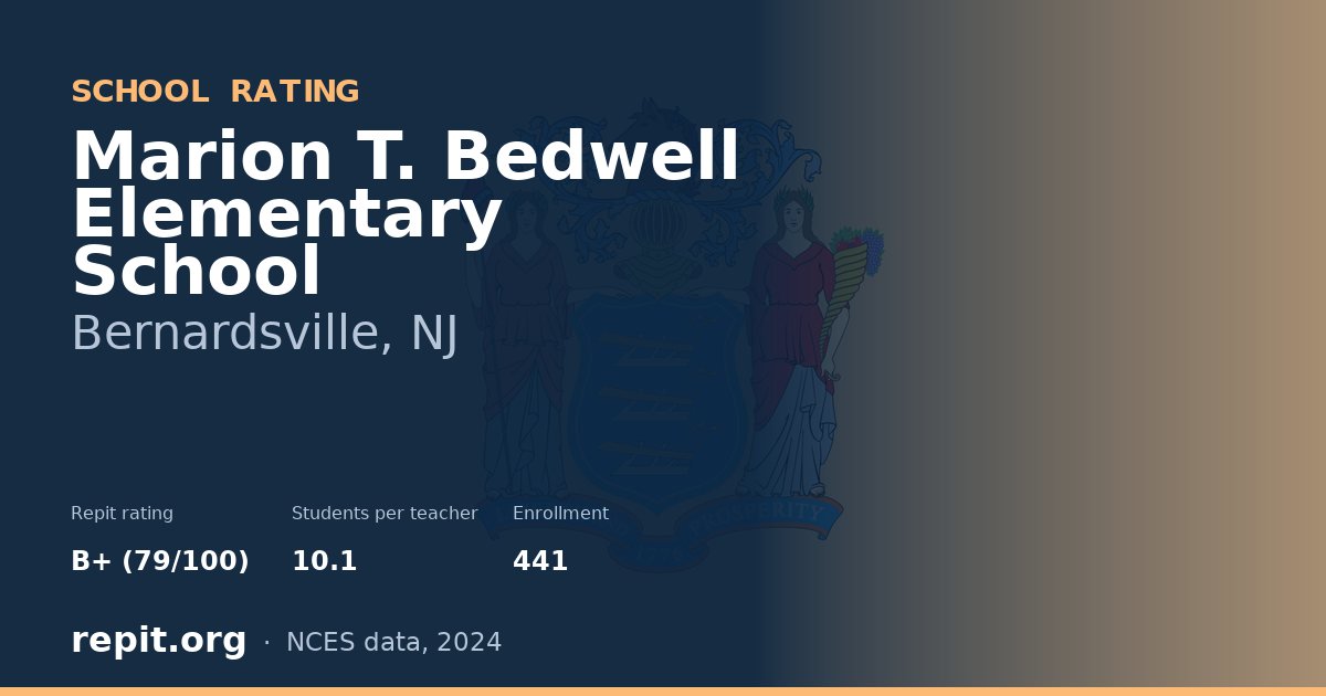 Marion T. Bedwell Elementary School, Bernardsville, NJ — Repit school rating B+ (79/100)