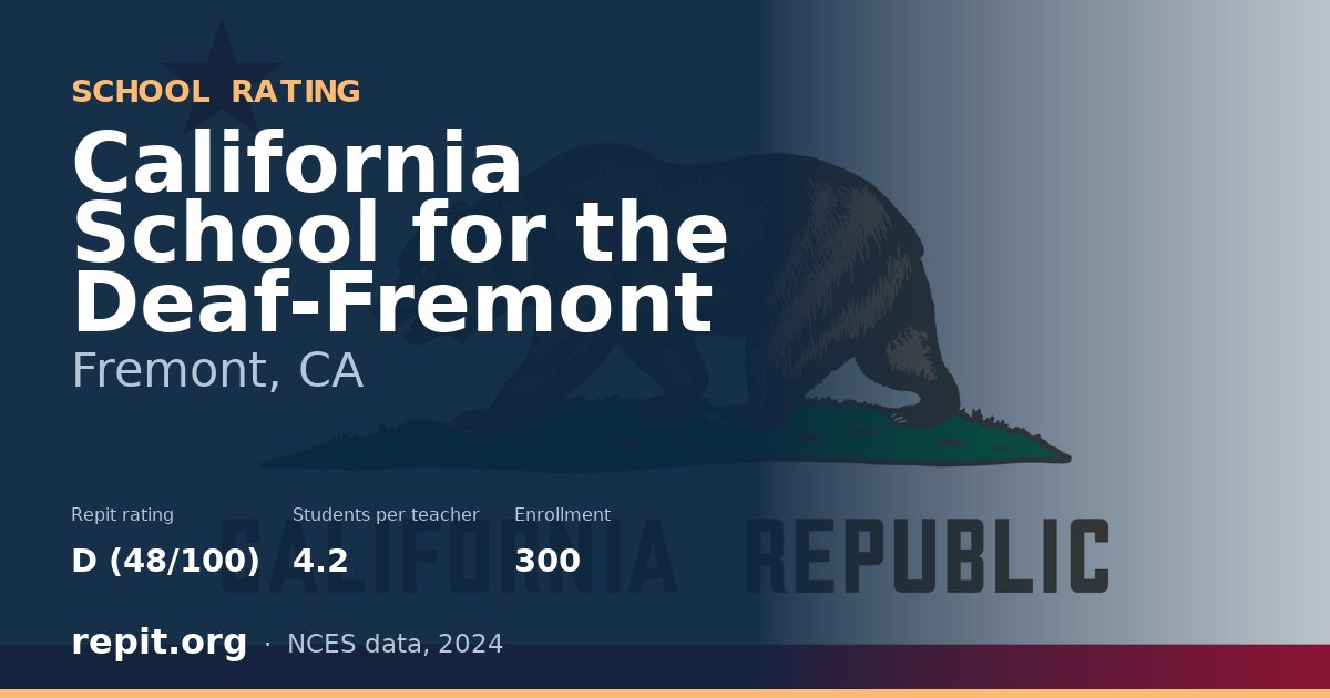 California School for the Deaf-Fremont, Fremont, CA — Repit school rating D (48/100)