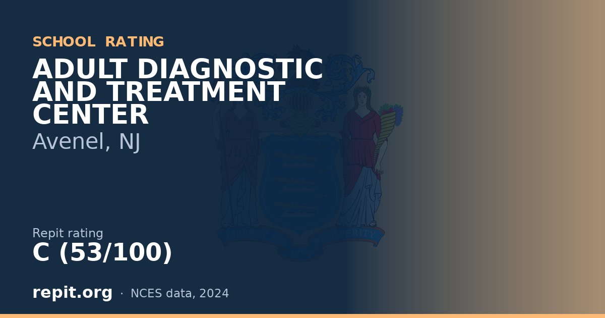 ADULT DIAGNOSTIC AND TREATMENT CENTER, Avenel, NJ — Repit school rating C (53/100)