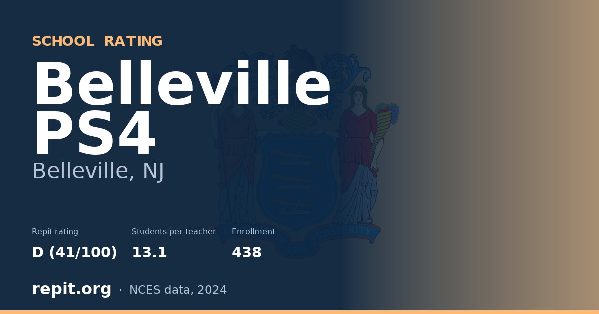 Belleville PS4, Belleville, NJ — Repit school rating D (41/100)