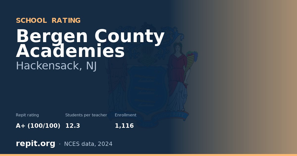 Bergen County Academies, Hackensack, NJ — Repit school rating A+ (100/100)