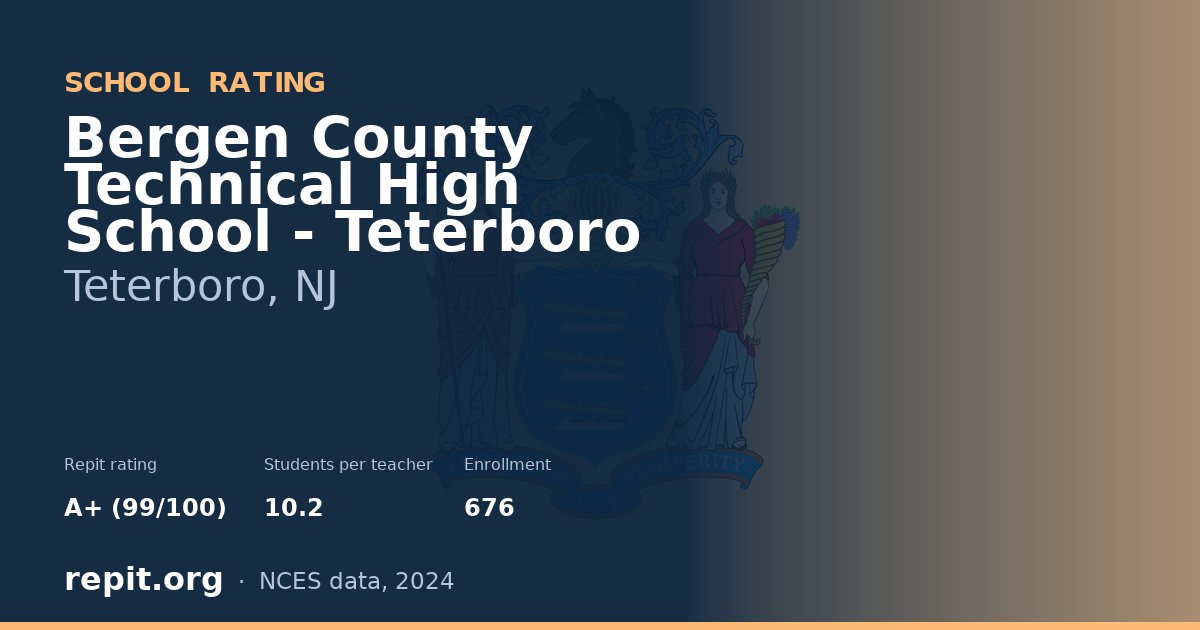 Bergen County Technical High School - Teterboro, Teterboro, NJ — Repit school rating A+ (99/100)