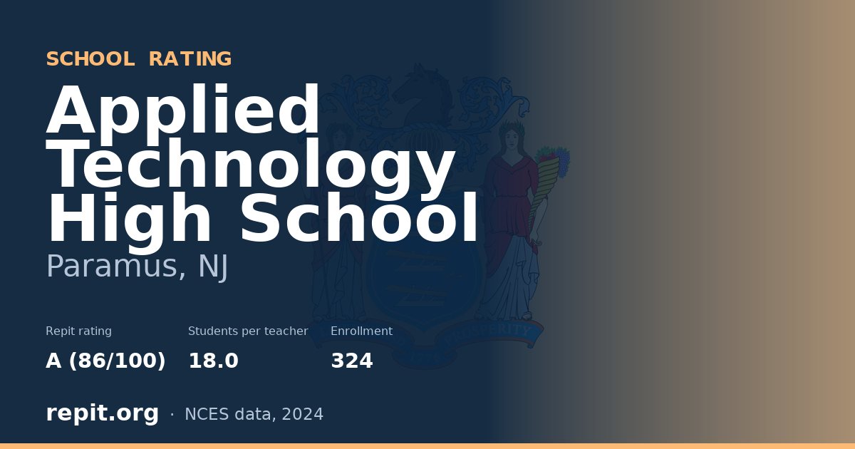 Applied Technology High School, Paramus, NJ — Repit school rating A (86/100)