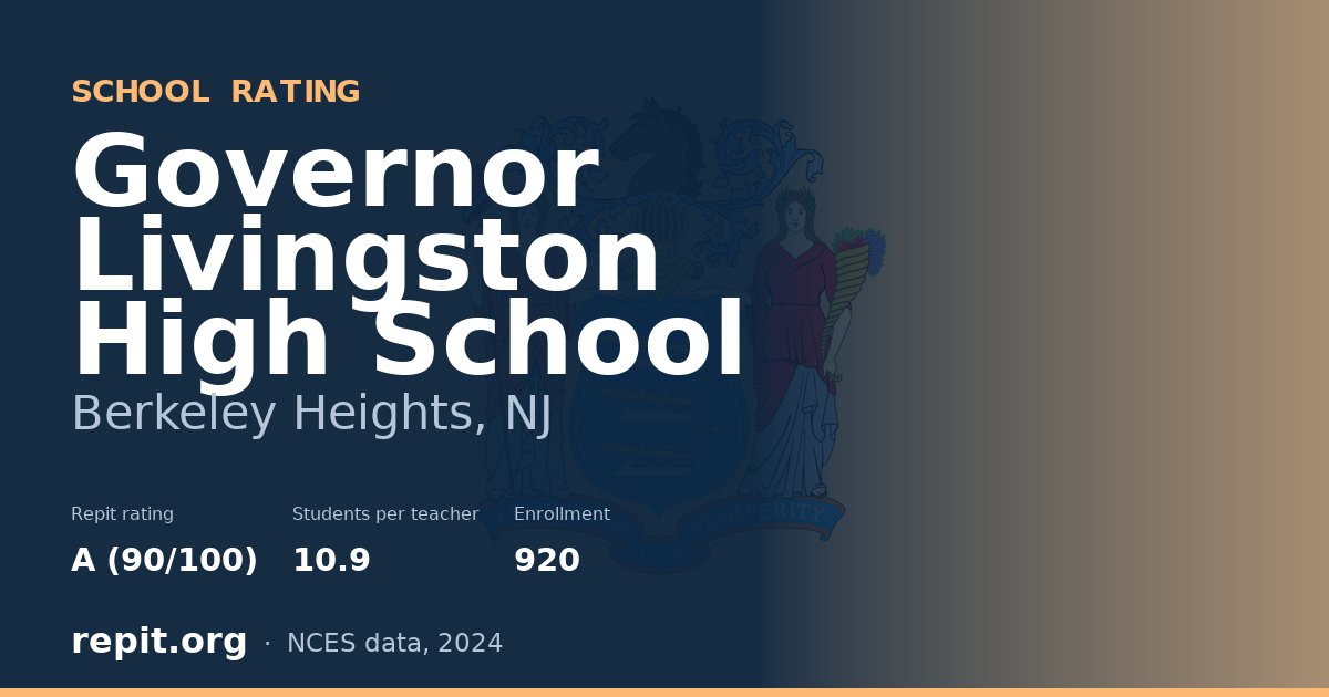 Governor Livingston High School, Berkeley Heights, NJ — Repit school rating A (90/100)