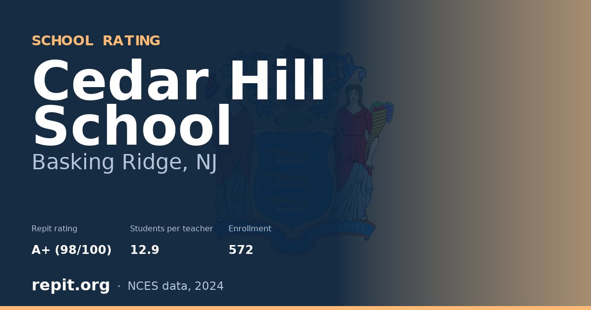 Cedar Hill School, Basking Ridge, NJ — Repit school rating A+ (98/100)