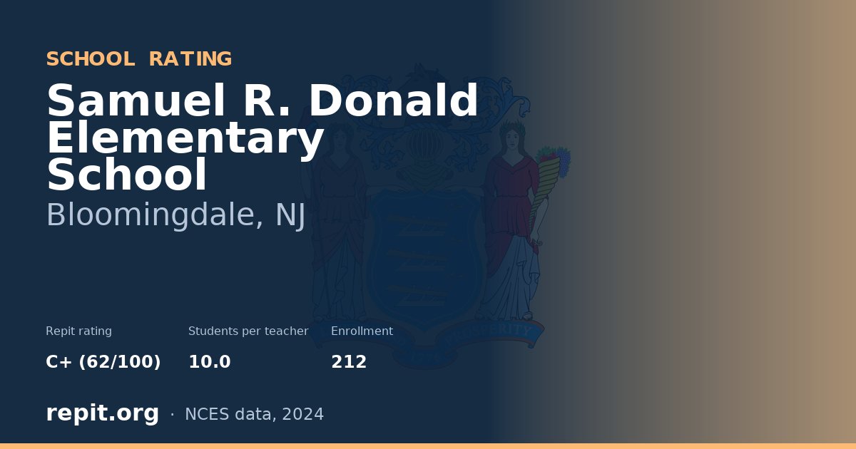 Samuel R. Donald Elementary School, Bloomingdale, NJ — Repit school rating C+ (62/100)