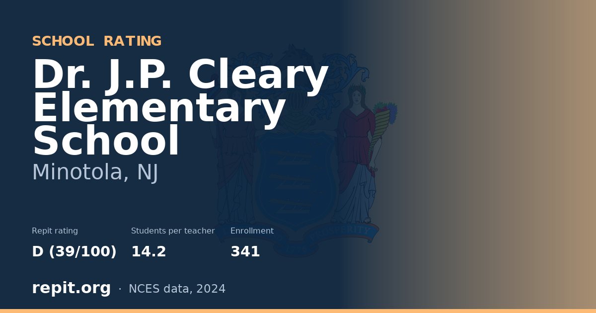 Dr. J.P. Cleary Elementary School, Minotola, NJ — Repit school rating D (39/100)