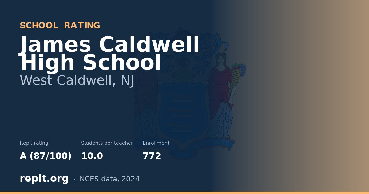 James Caldwell High School, West Caldwell, NJ — Repit school rating A (87/100)