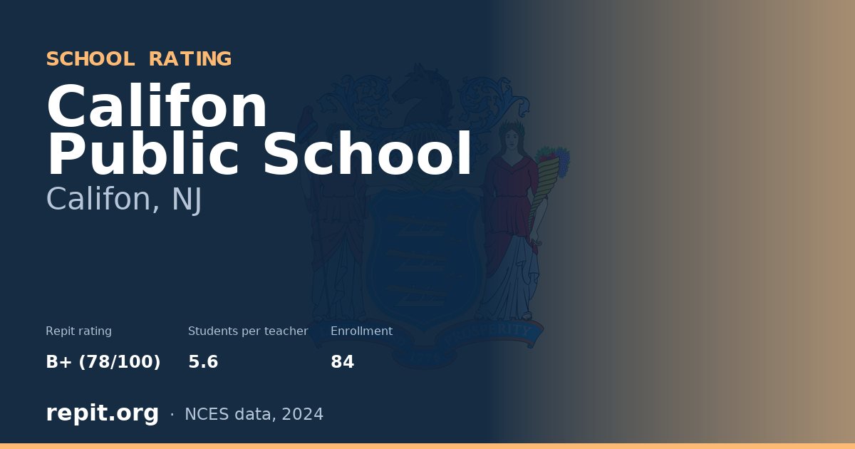 Califon Public School, Califon, NJ — Repit school rating B+ (78/100)