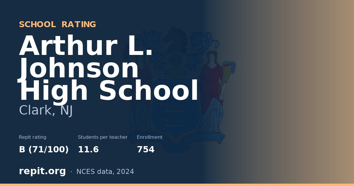 Arthur L. Johnson High School, Clark, NJ — Repit school rating B (71/100)