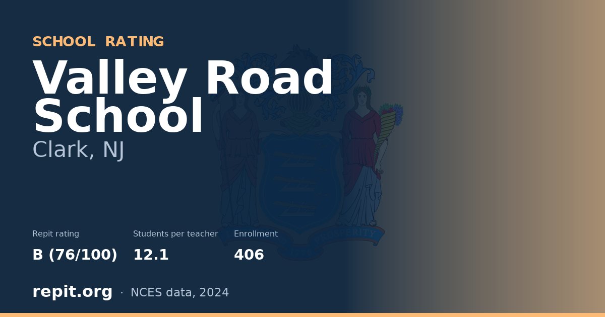 Valley Road School, Clark, NJ — Repit school rating B (76/100)