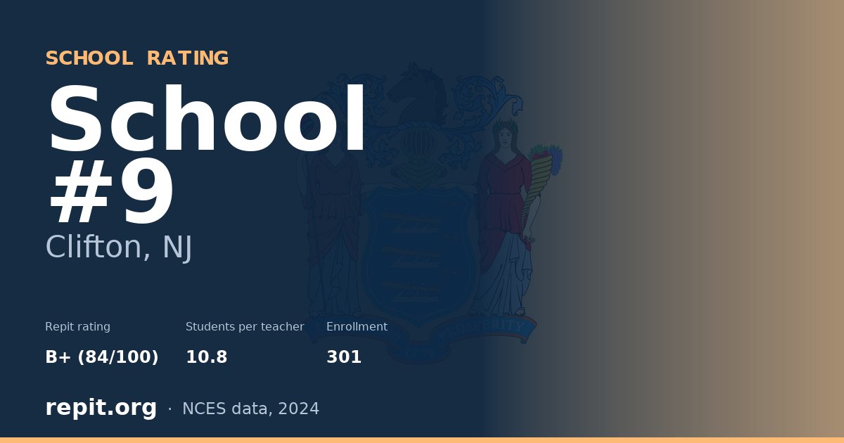 School #9, Clifton, NJ — Repit school rating B+ (84/100)